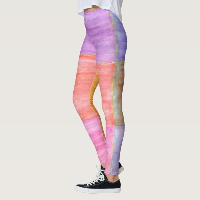 Retângulo Colorido Mistura Leggings (Esquerda)