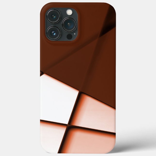 Retângulo de trapézio bege sob folha castanha escu (Verso)