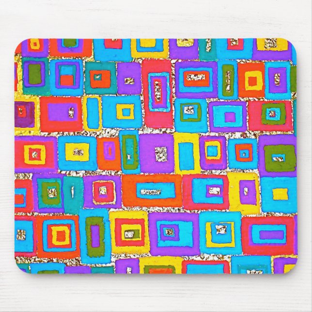 RETÂNGULOS VERDES & AZUIS MOUSEPAD (Frente)