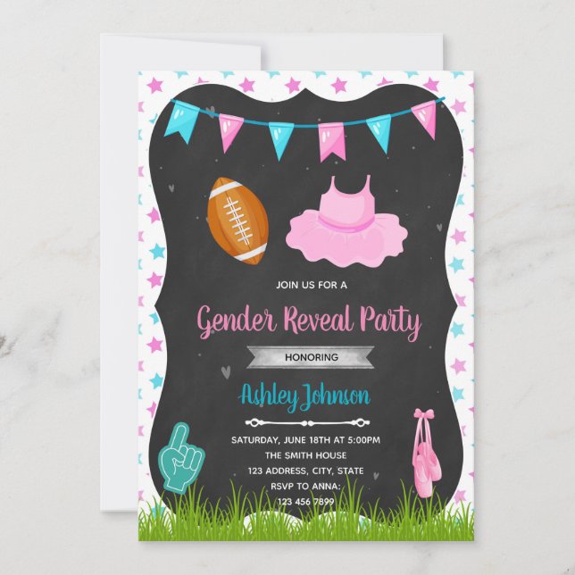 Retenção ou sexo de tutu revelando convite (Frente)