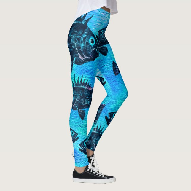 Retirada Estilizada Em Azul - Leggings (Direita)