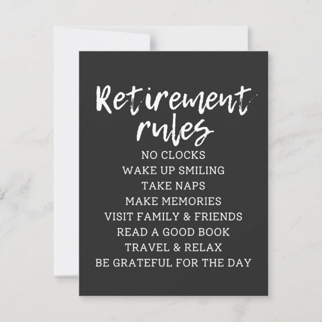 Retirement Rules Sign, Retirement Gift Sign (Frente)