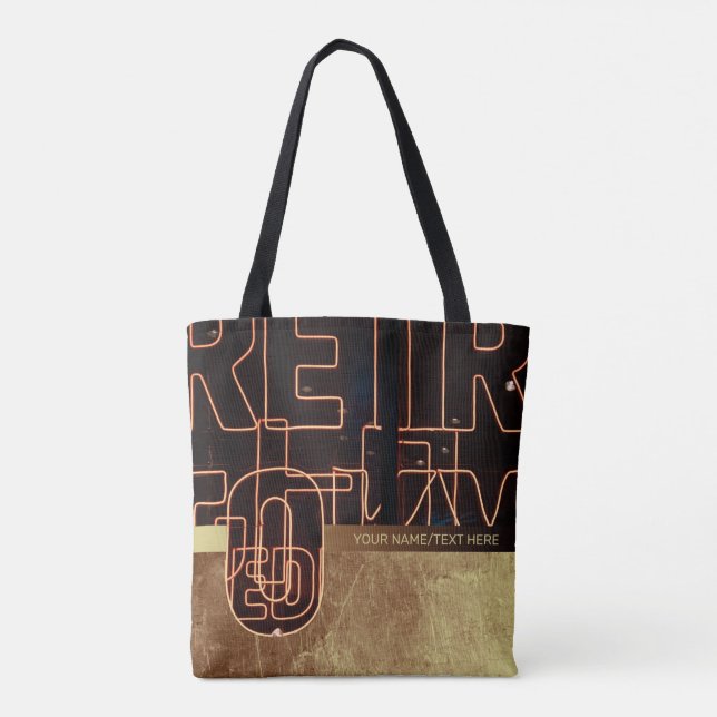 Retorna neon com nome personalizado/texto Tote Bag (Verso)