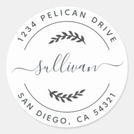 Retornar o adesivo redondo de endereço