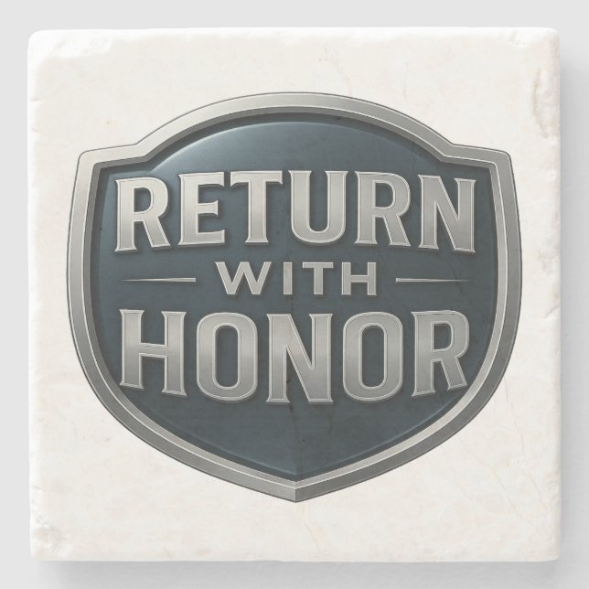 Retorne com a Porta copos de pedra LDS Honorável™ (Frente)