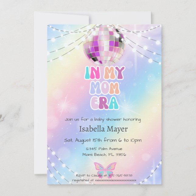 Retrair O Convite De Chá de fraldas Da Era Mãe (Frente)