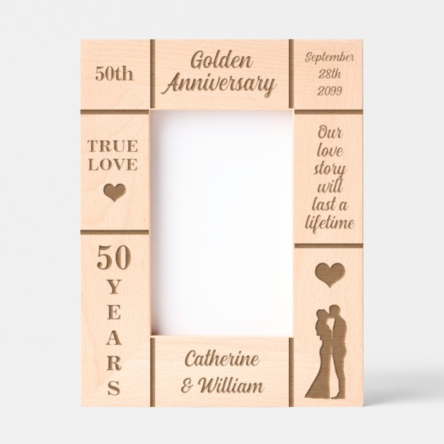 Retrato 4x6 Ouro 50º Aniversário de Casamento (Front)