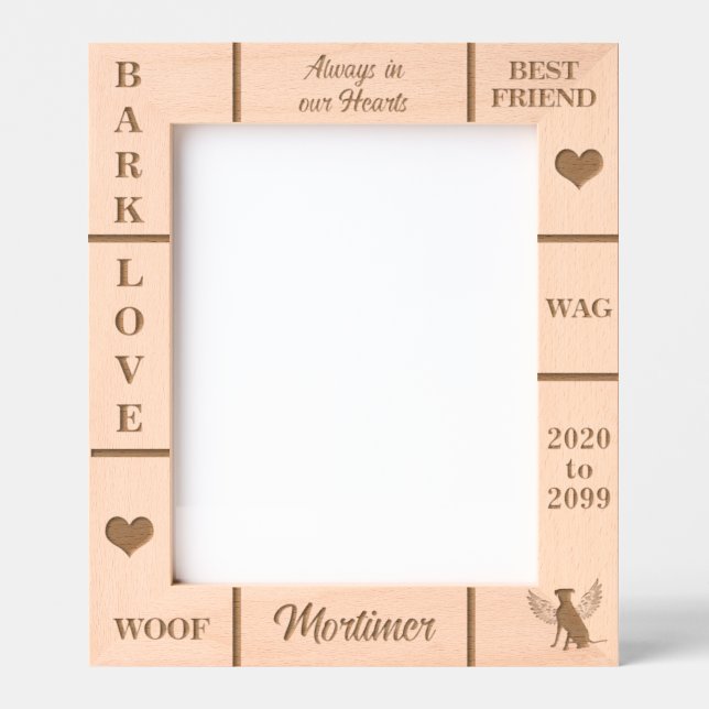 Retrato 8x10 Pet Memorial Angel Dog Nome Ano (Front)