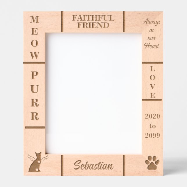 Retrato 8x10 Pet Memorial Angel Nome Ano (Front)