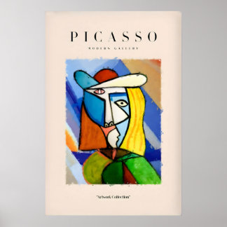 Retrato Abstrato de Mulher de Picasso Impressão Co