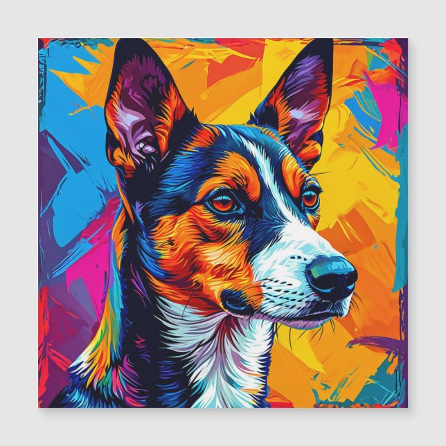 Retrato Abstrato do Cão Basenji (Frente)