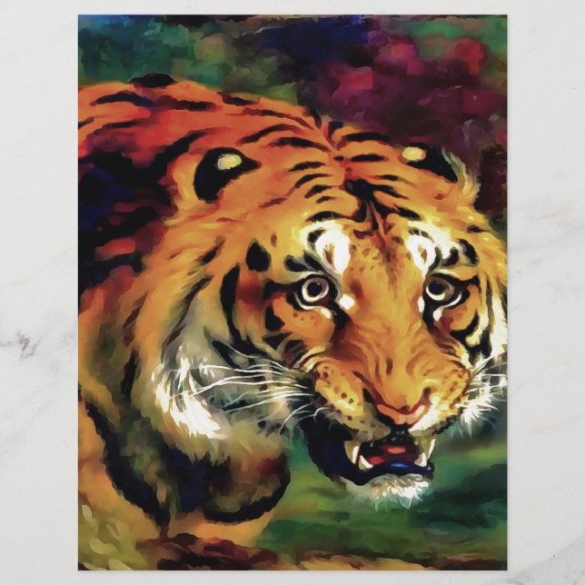 Retrato Artístico Snarling Tiger (Frente)
