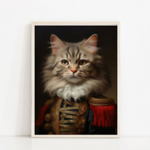 Retrato de Animal Vitoriano, Poster de Gato Real,