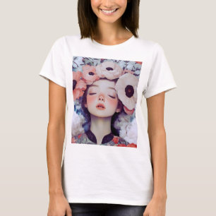 Retrato de Arte Floral - Camisa Botânica Elegante