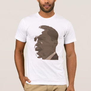 Retrato de Barack Obama na camisa do tom do Sepia