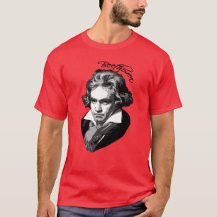 Retrato de Beethoven em camisas de T, canecas,