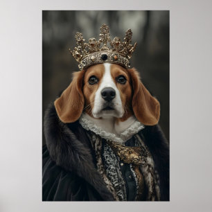 Retrato de cachorro Beagle aristocrático Impressão