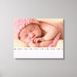 Retrato de Canvas de Eyelet Branco Rosa Lace Baby 