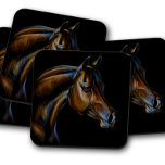 Retrato de Cavalo | Porta copos de Cortiça<br><div class="desc">Retrato de Cavalo Selvagem Animal | Conjunto de Portas copos de Cortiça - Traga alguma personalidade para uma festa ou seu bar com nossa Coleção de Portas copos Animal. #cavalo,  #horsecoasters,  #animalcoasters</div>