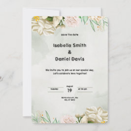 Retrato de Convite para Casamento de Cor de Água V