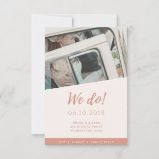 Retrato de Convite para Casamento de Praia de Foto