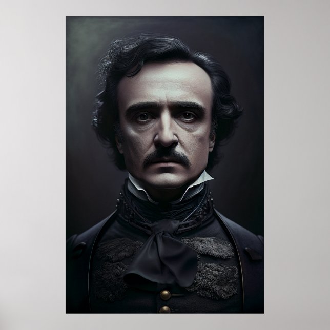 Retrato de Edgar Allan Poe Poster (Frente)
