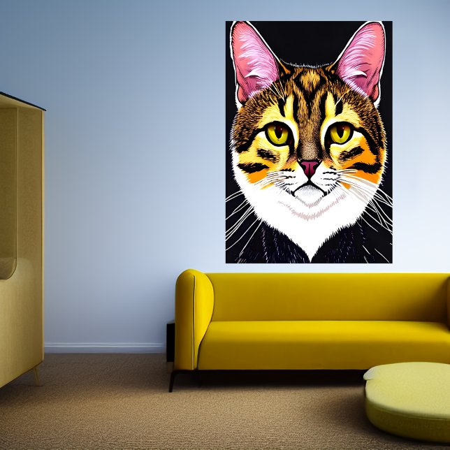 Retrato de gato fofo | AI Art Poster (Criador carregado)