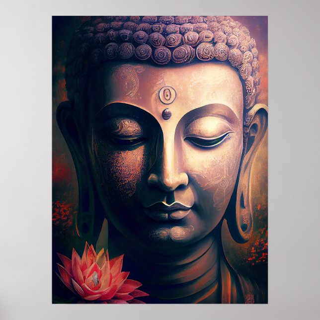 Retrato de Gautam Buddha Art Poster (Frente)