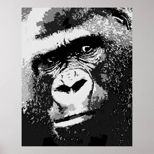Retrato de Gorilla Poster Impressão (Frente)