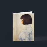 Retrato de Gustavo Klimt do cartão de nota de<br><div class="desc">Retrato de Gustavo Klimt do cartão de nota de Helene Klimt. Pintura a óleo no cartão desde 1898. Um retrato sugestivo do perfil da filha Helene de Klimt terminou durante o período dourado do artista. Um grande presente para fãs de Klimt,  do simbolismo austríaco,  e da arte Nouveau.</div>