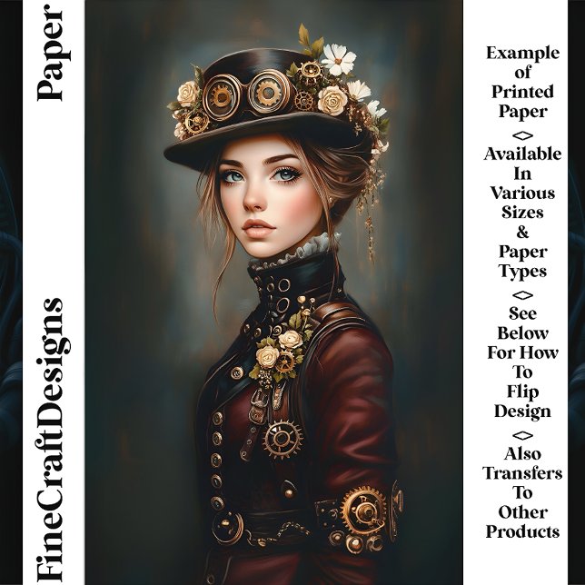 Retrato de Mulher Chic Steampunk CJ3 Papel para Sc (Criador carregado)