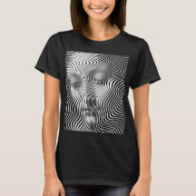 Retrato de Onda de Ilusão Óptica Abstrata Camiseta