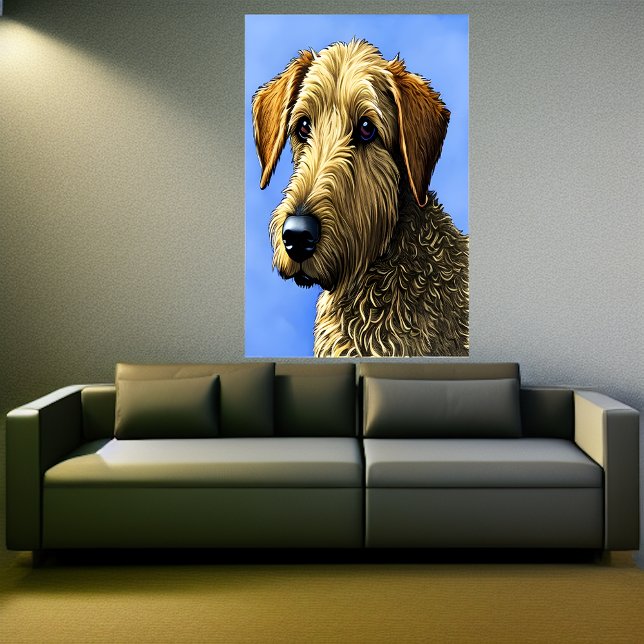 Retrato de um Airedale Terrier | AI Art Poster (Criador carregado)