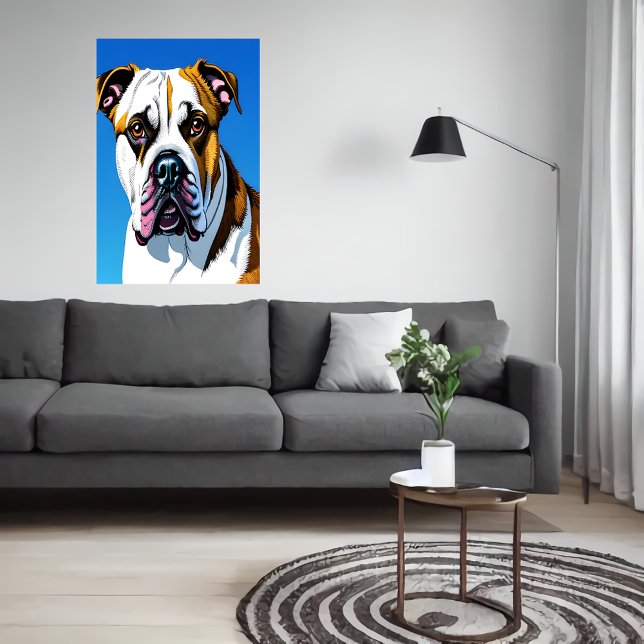 Retrato de um Bulldog Americano | AI Art Poster (Criador carregado)