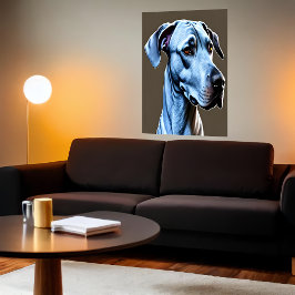 Retrato de um cachorro fofo | AI Art Poster