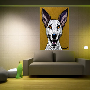 Retrato de um cão faraó AI Art Poster
