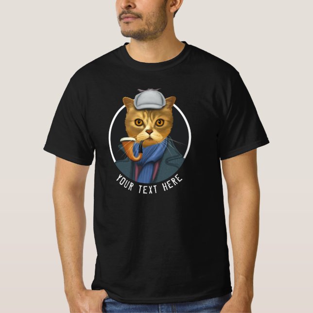 Retrato de um Detetive Cat T-Shirt (Frente)