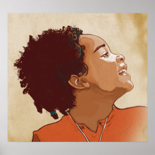 Retrato de um impressão da menina