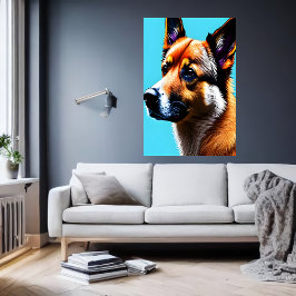 Retrato de um Ovinos Islandês | AI Art Poster