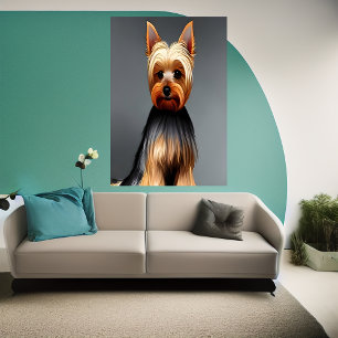 Retrato de um Yorkshire Terrier AI Art Poster