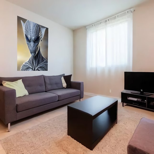 Retrato de uma alienígena de Cinza | AI Art Poster (Criador carregado)