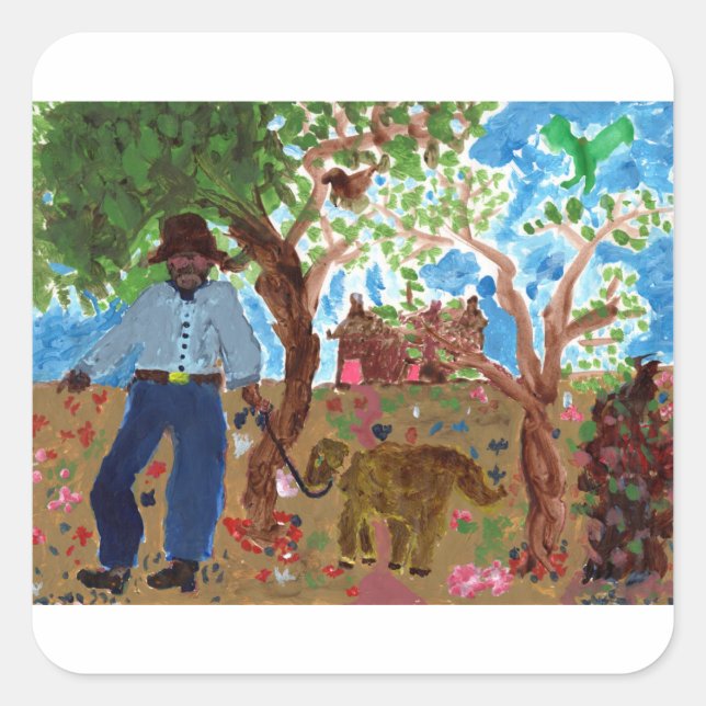 Retrato do artista com seus adesivos de cachorro (Frente)