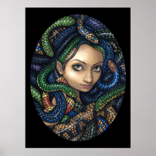 Retrato do impressão gótico da arte do Medusa