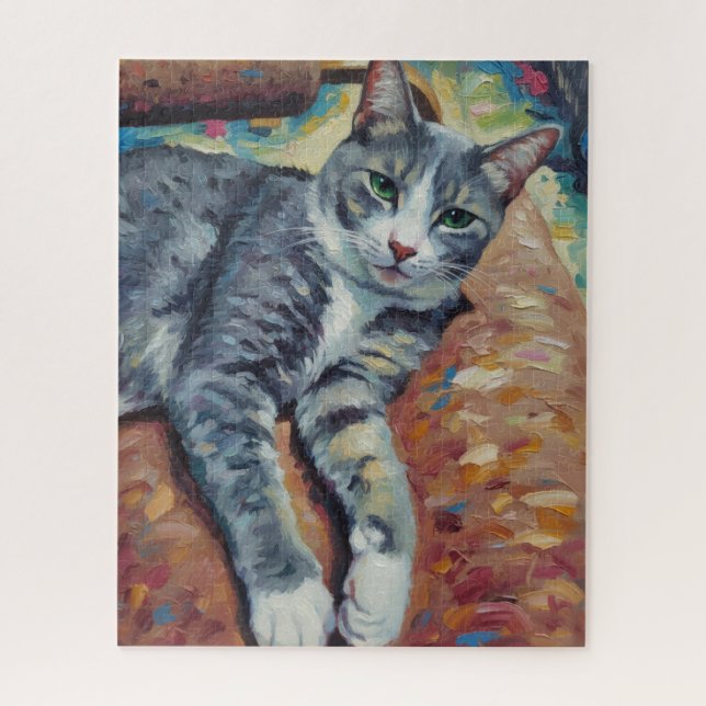 Retrato do Quebra-Cabeça do Gato (Vertical)