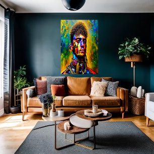 Retrato do soldador em uniforme   AI Art Poster