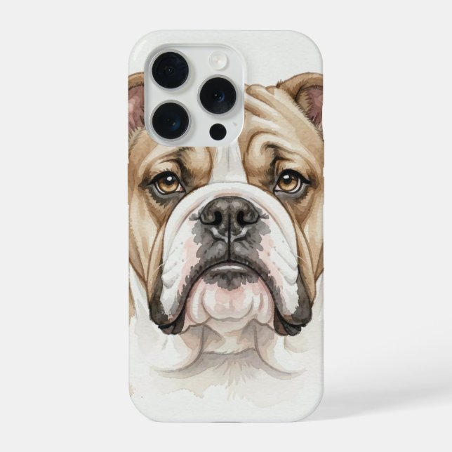 Retrato em Aquarela de Bulldog Inglês (Verso)