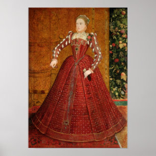 Retrato em cheio da Rainha Elizabeth I Poster