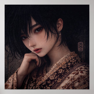 Retrato em Impressão de Padrões Neutros