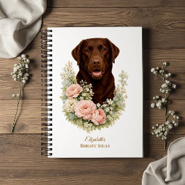 Retrato Floral de Labrador Chocolate