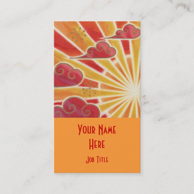 Retrato laranja do modelo de cartão de negócios su (Frente)